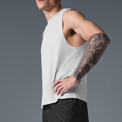 alo Men's Conquer Muscle Tank - Athletic Heather Grey