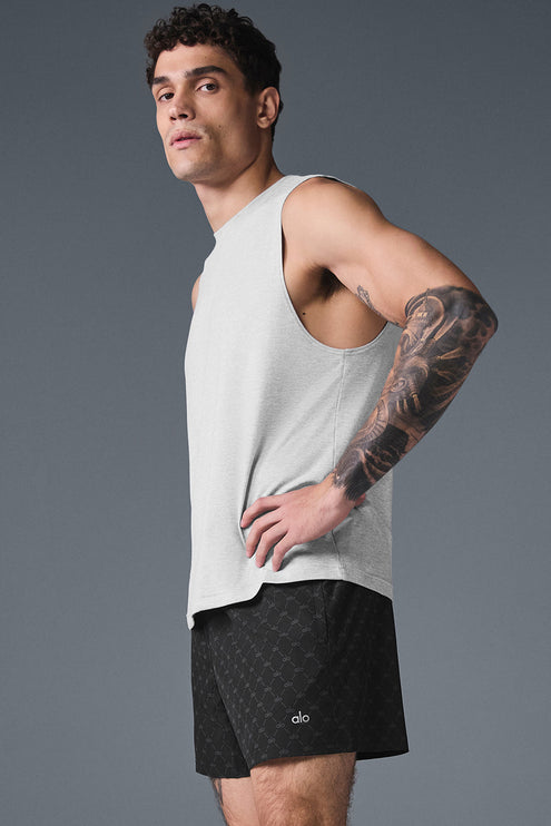 alo Men's Conquer Muscle Tank - Athletic Heather Grey