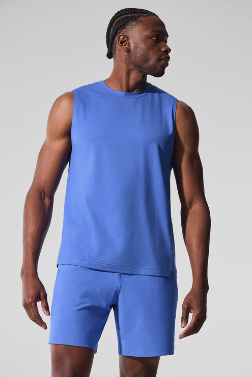 alo Men's Conquer Muscle Tank - Marathon Blue