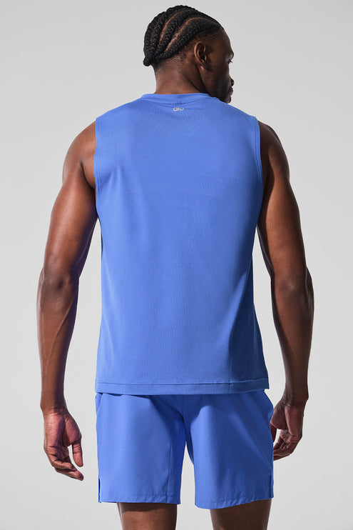 alo Men's Conquer Muscle Tank - Marathon Blue