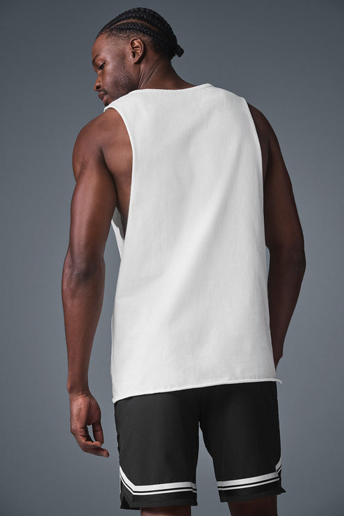 alo Men's Society Raw Edge Tank - White