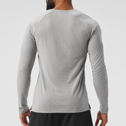 alo Men's Triumph Long Sleeve Tee - Athletic Heather Grey