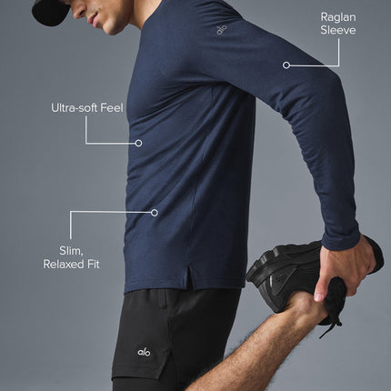 alo Men's Triumph Long Sleeve Tee - Navy