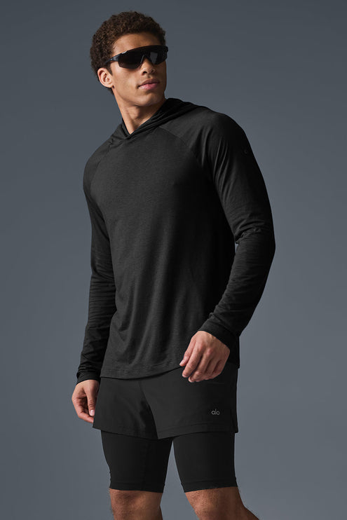 alo Men's Core Hooded Runner - Black