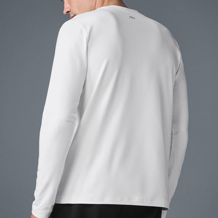 alo Men's Conquer Reform Crewneck Long Sleeve - White