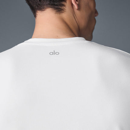 alo Men's Conquer Reform Crewneck Long Sleeve - White