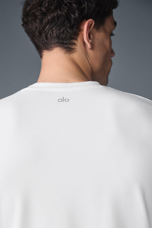alo Men's Conquer Reform Crewneck Long Sleeve - White