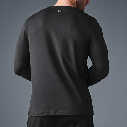 alo Men's Conquer Reform Crewneck Long Sleeve - Black