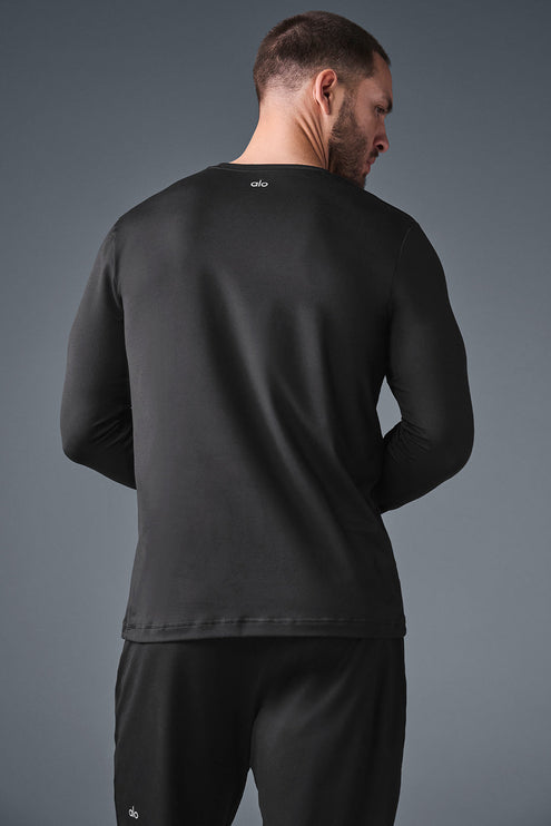 alo Men's Conquer Reform Crewneck Long Sleeve - Black