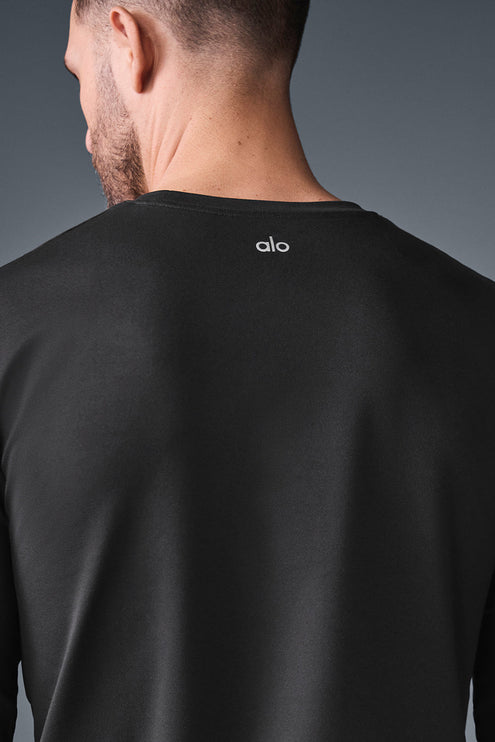 alo Men's Conquer Reform Crewneck Long Sleeve - Black