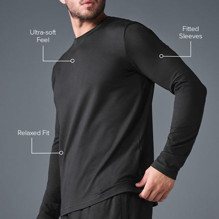 alo Men's Conquer Reform Crewneck Long Sleeve - Black
