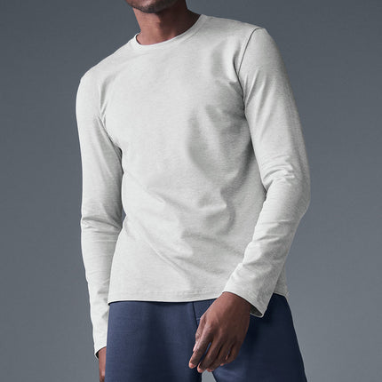 alo Men's Conquer Reform Crewneck Long Sleeve - Athletic Heather Grey