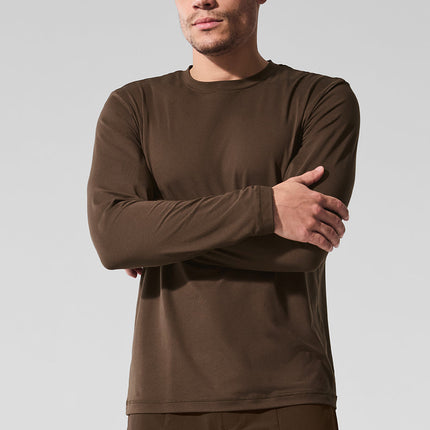 alo Men's Conquer Reform Crewneck Long Sleeve - Espresso