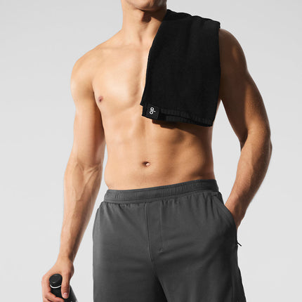 alo Men's Conquer React 2-In-1 Performance Short - Anthracite/Black