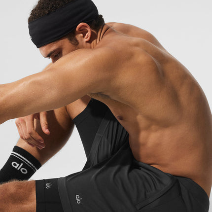 alo Men's Conquer React 2-In-1 Performance Short - Anthracite/Black