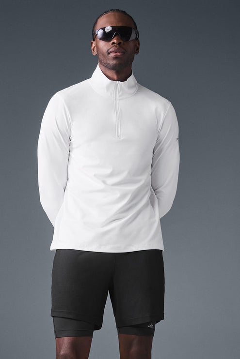 alo Men's Conquer 1/4 Zip Reform Long Sleeve - White