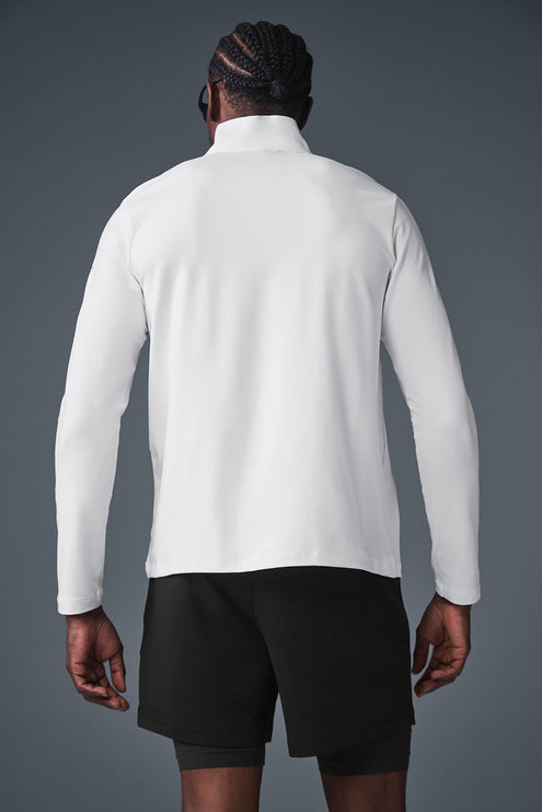 alo Men's Conquer 1/4 Zip Reform Long Sleeve - White