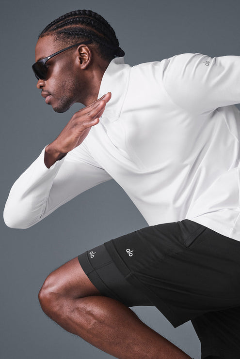 alo Men's Conquer 1/4 Zip Reform Long Sleeve - White