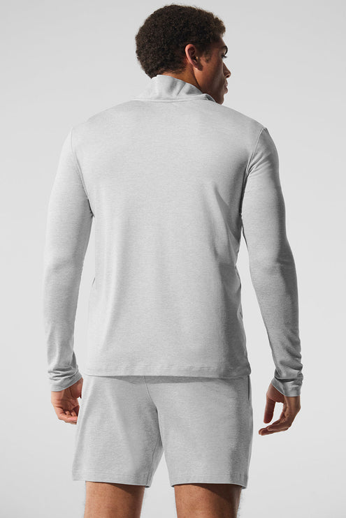 alo Men's Conquer 1/4 Zip Reform Long Sleeve - Athletic Heather Grey
