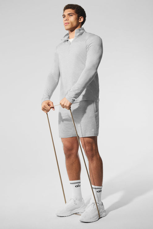 alo Men's Conquer 1/4 Zip Reform Long Sleeve - Athletic Heather Grey