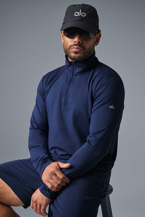 alo Men's Conquer 1/4 Zip Reform Long Sleeve - Navy