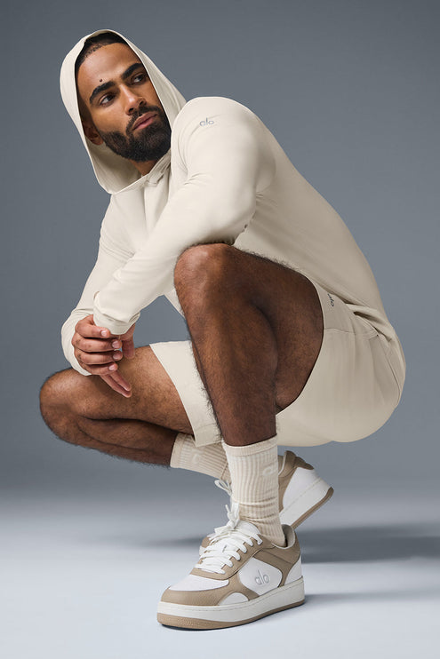 alo Men's Conquer Reform Long Sleeve With Hood - Bone