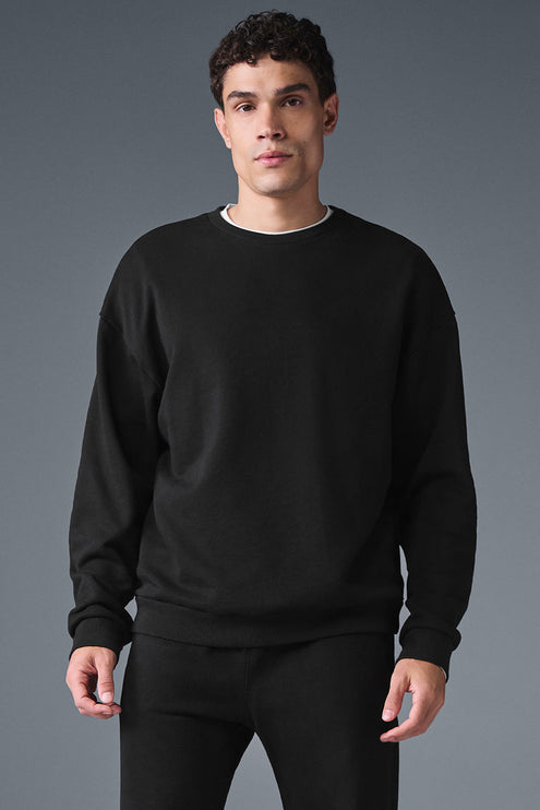 alo Men's Chill Crew Neck Pullover - Black