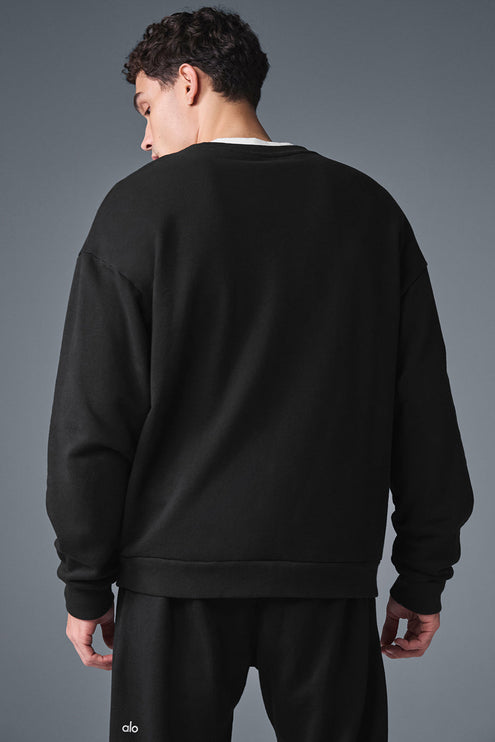 alo Men's Chill Crew Neck Pullover - Black