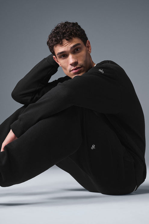 alo Men's Chill Crew Neck Pullover - Black