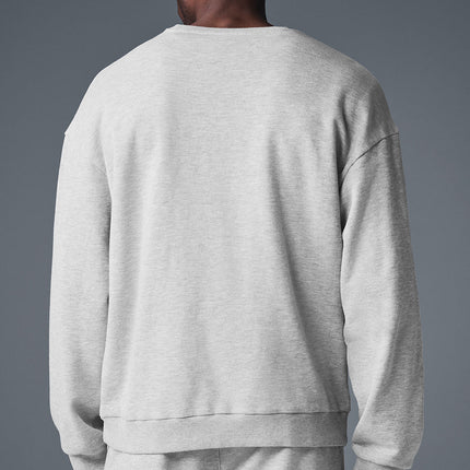 alo Men's Chill Crew Neck Pullover - Athletic Heather Grey