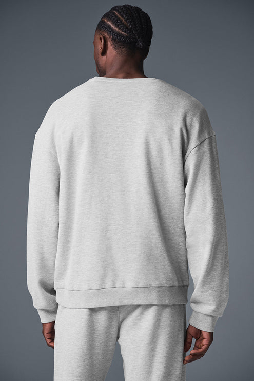 alo Men's Chill Crew Neck Pullover - Athletic Heather Grey