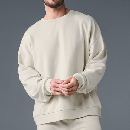 alo Men's Chill Crew Neck Pullover - Bone