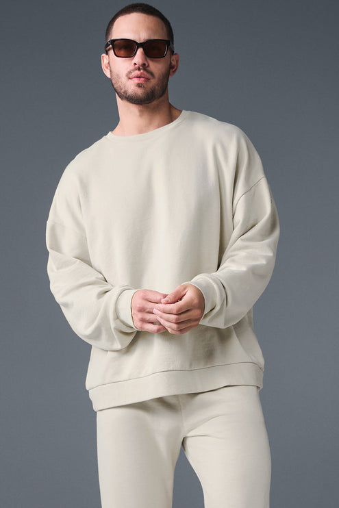 alo Men's Chill Crew Neck Pullover - Bone
