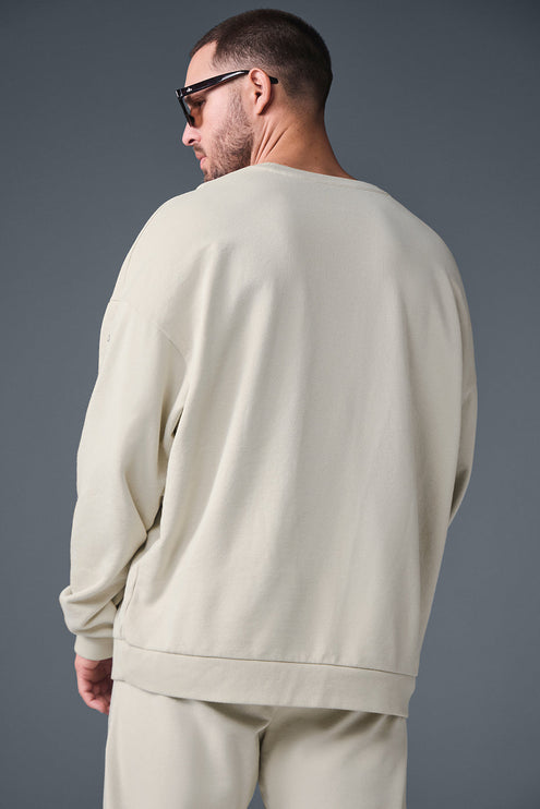 alo Men's Chill Crew Neck Pullover - Bone