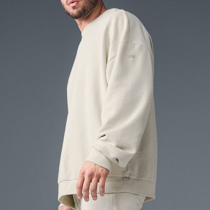 alo Men's Chill Crew Neck Pullover - Bone