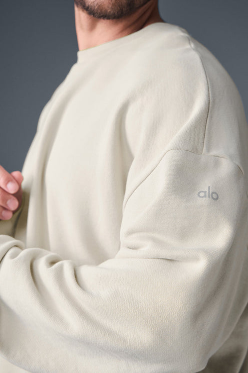 alo Men's Chill Crew Neck Pullover - Bone