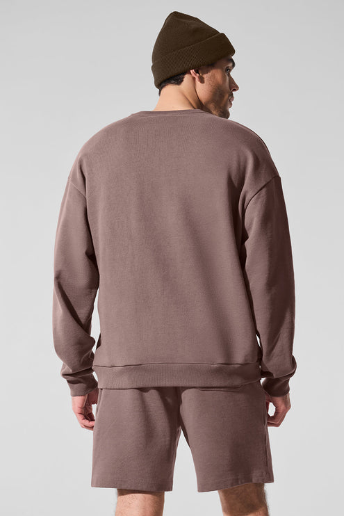 alo Men's Chill Crew Neck Pullover - Mushroom