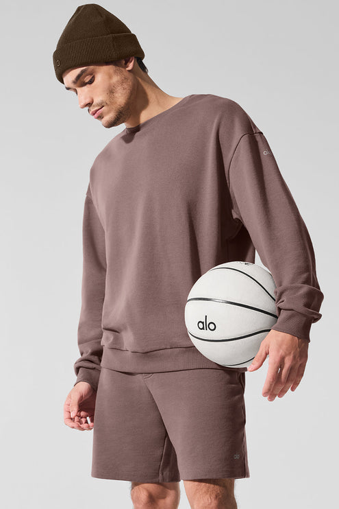 alo Men's Chill Crew Neck Pullover - Mushroom