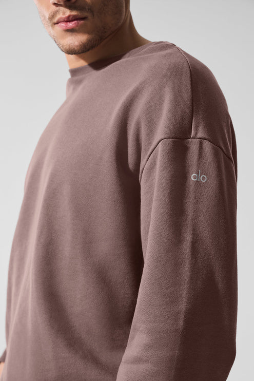 alo Men's Chill Crew Neck Pullover - Mushroom