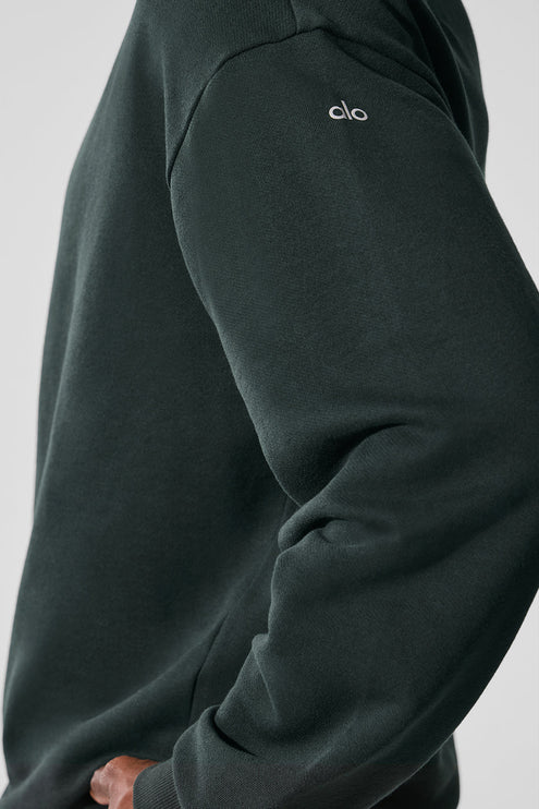 alo Men's Chill Crew Neck Pullover - Charcoal Green