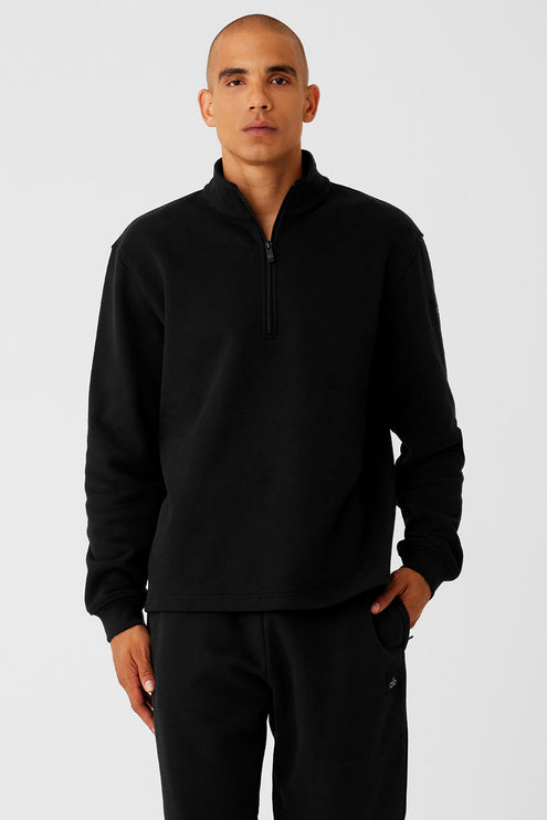 alo Men's Renown Heavy Weight 1/4 Zip - Black
