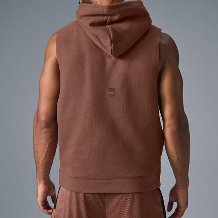 alo Men's Renown Sleeveless Hoodie - Chestnut