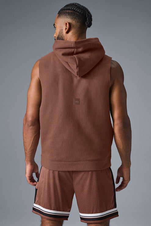 alo Men's Renown Sleeveless Hoodie - Chestnut