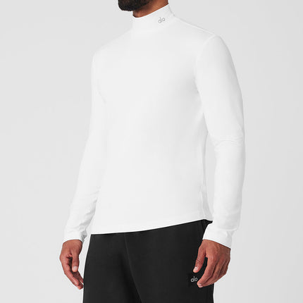 alo Men's Conquer Reform Mock Neck Long Sleeve - White