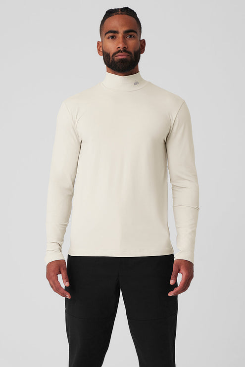 alo Men's Conquer Reform Mock Neck Long Sleeve - Bone