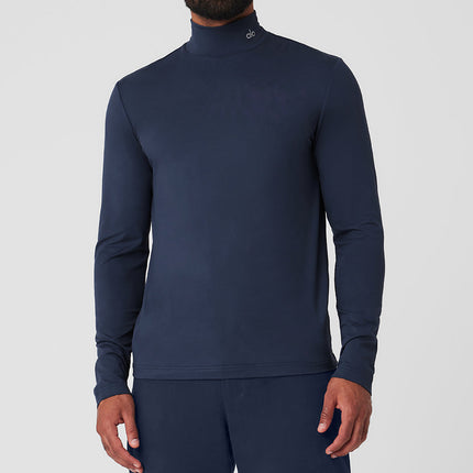 alo Men's Conquer Reform Mock Neck Long Sleeve - Navy