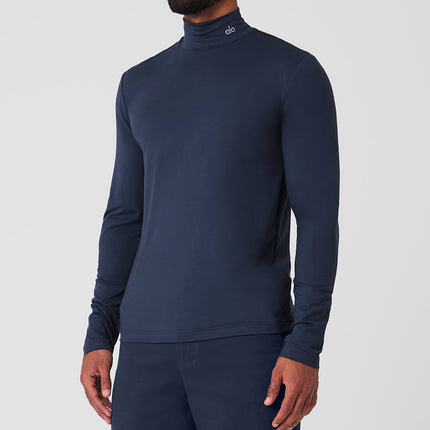 alo Men's Conquer Reform Mock Neck Long Sleeve - Navy