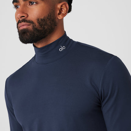 alo Men's Conquer Reform Mock Neck Long Sleeve - Navy