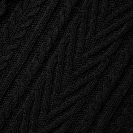 alo Men's Cable Knit Crew Neck Sweater - Black