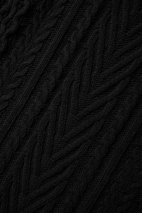 alo Men's Cable Knit Crew Neck Sweater - Black